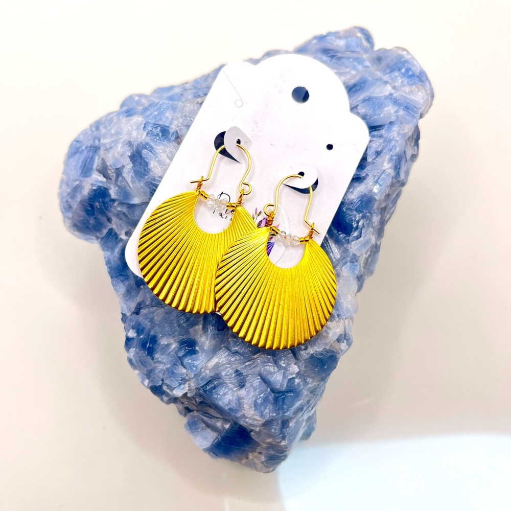 Gold plated, Herkimer diamond earrings